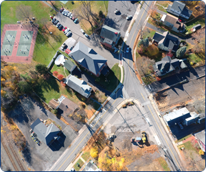 Aerial view of Village of Voorheesville, NY